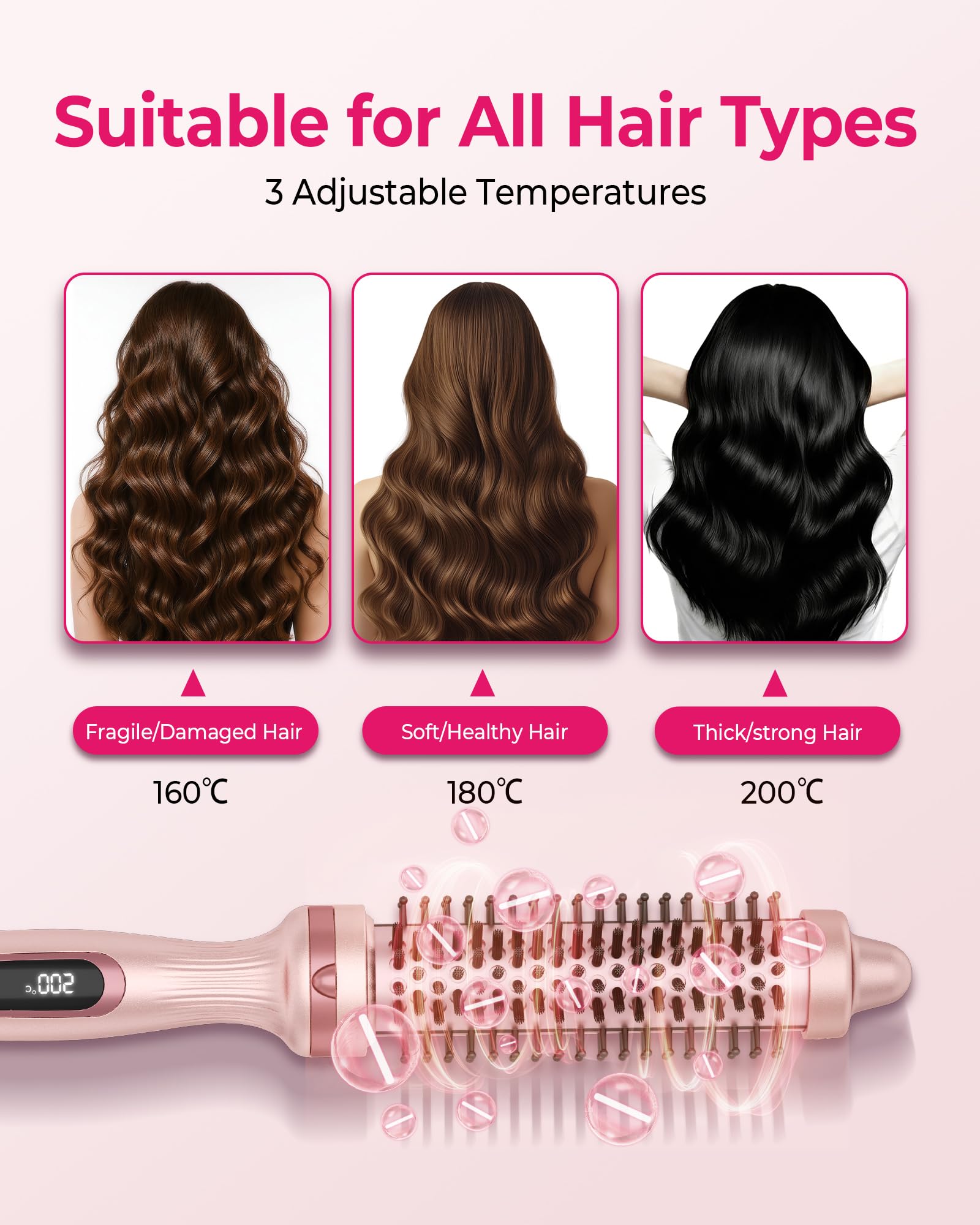 UKLISS Szczotka termiczna 32 mm Thermal Brush szczotka do włosów [160-200℃]