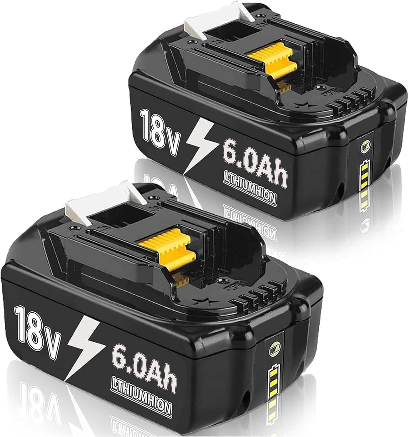 Lot de 2 Batteries de Rechange, 18V, 8.0Ah pour BL1860B BL1850B, BL1840, BL1830, BL1860B, BL1815, BL1835, BL1850B, BL1845, BL1850, BL1860B, 194205-3, LXT-400, avec Batterie LED