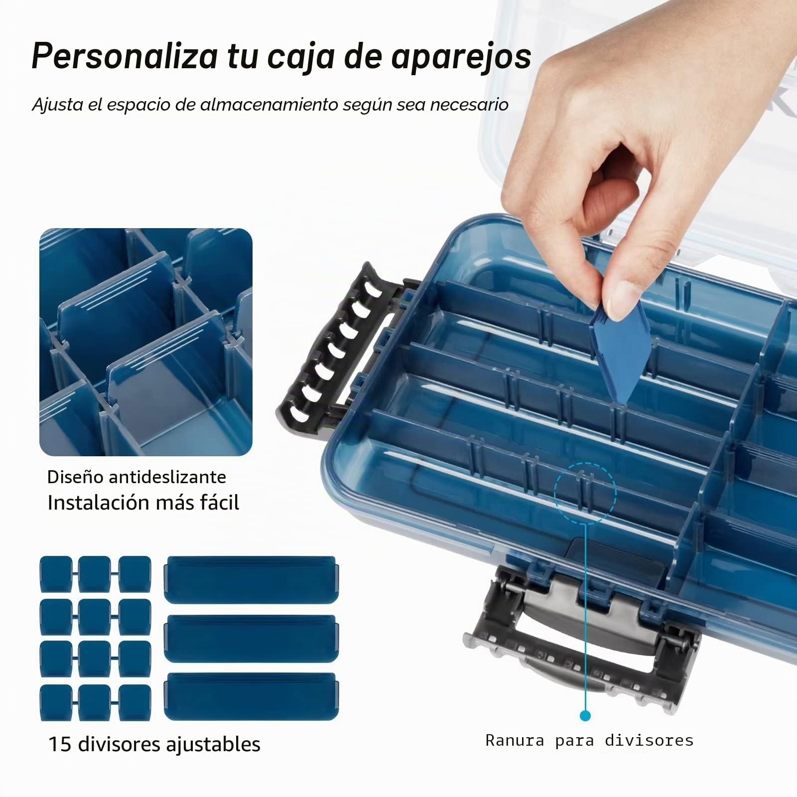 THKFISH Caja de Aparejos de Pesca Caja de Cebo Flotante Impermeable para Paletas de Aparejo de Pesca 3600-2pcs