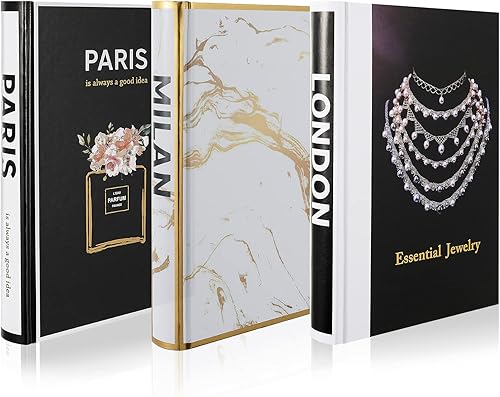 Libros decorativos para decoración del hogar 3 piezas libro decorativo para decoración del hogar juego de 3 pilas decorativas modernas de tapa dura