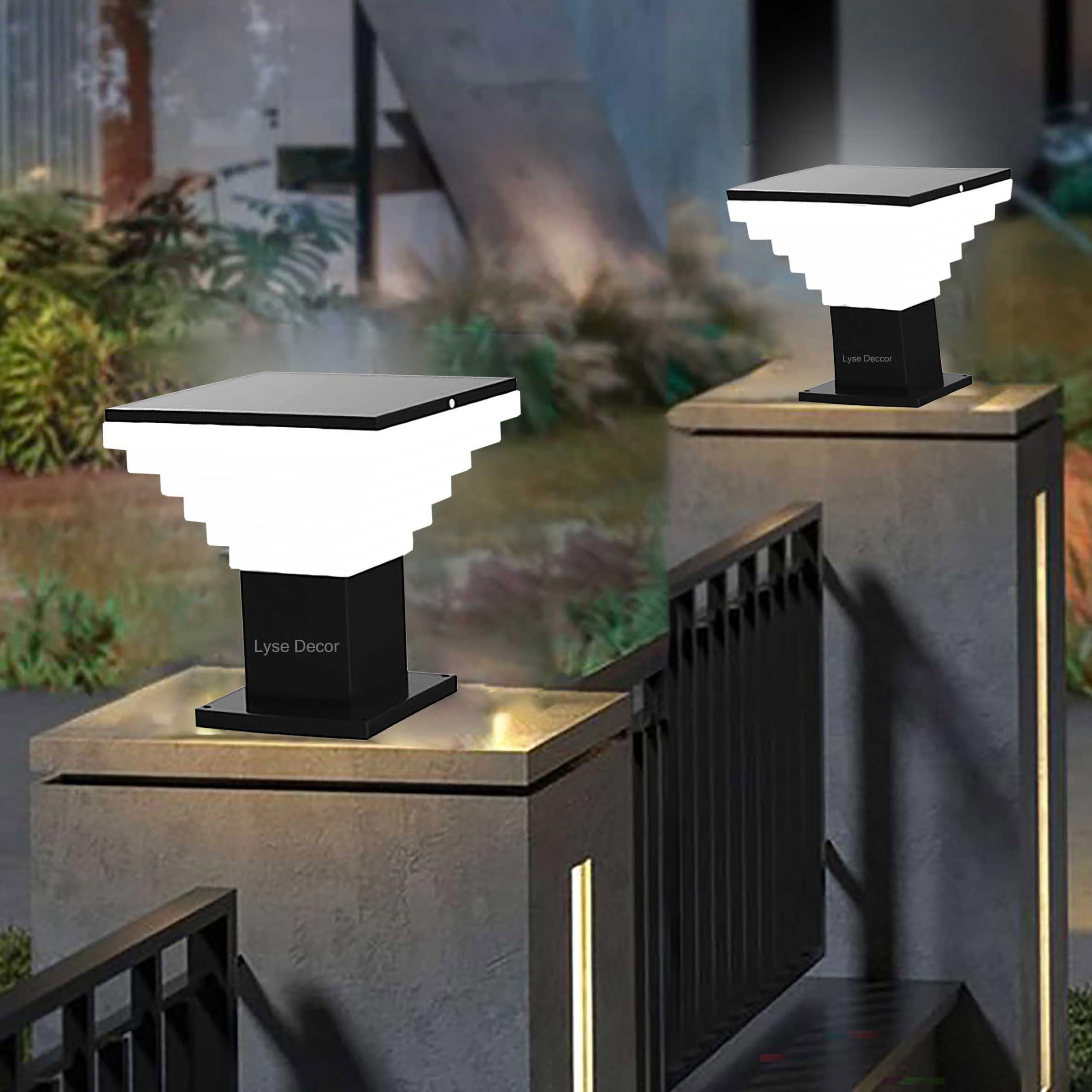 BrightLyt Waterproof Gate Light for Home, Outdoor Gate Lamp for Pillar, Gate Light for Boundry (Black) - Set of 2-image-47