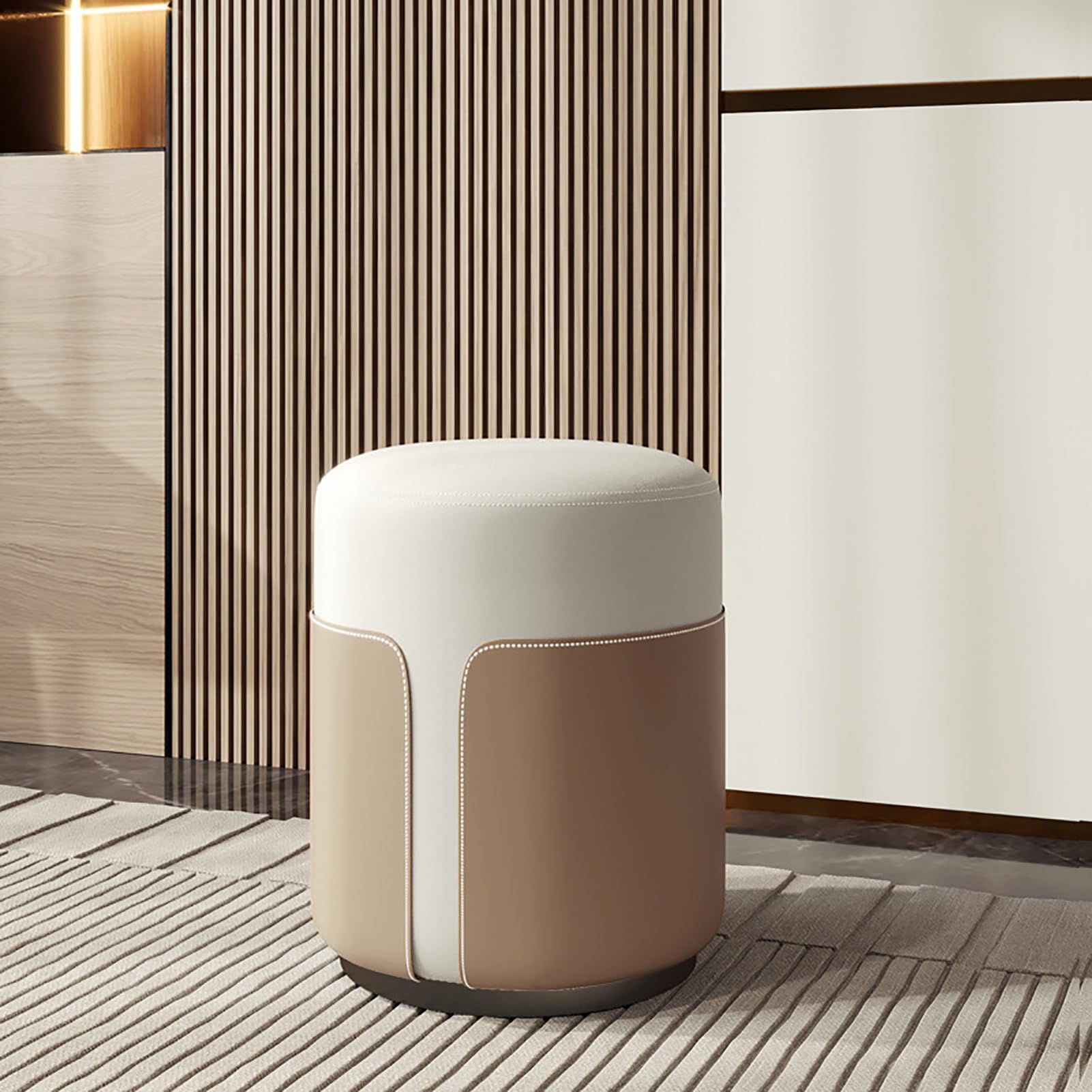 Tabouret rond ottoman rembourré A pour salon et chambre