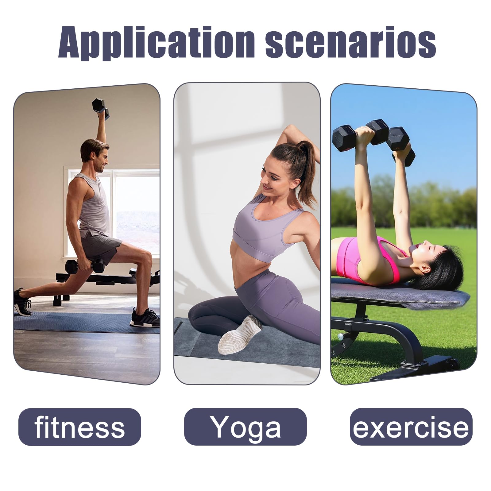 Toalla de fitness Baieye 120x50CM, toalla deportiva con bolsillo con cremallera oculta, toalla absorbente de microfibra para deportes, toalla de entrenamiento para gimnasio, yoga, al aire libre y