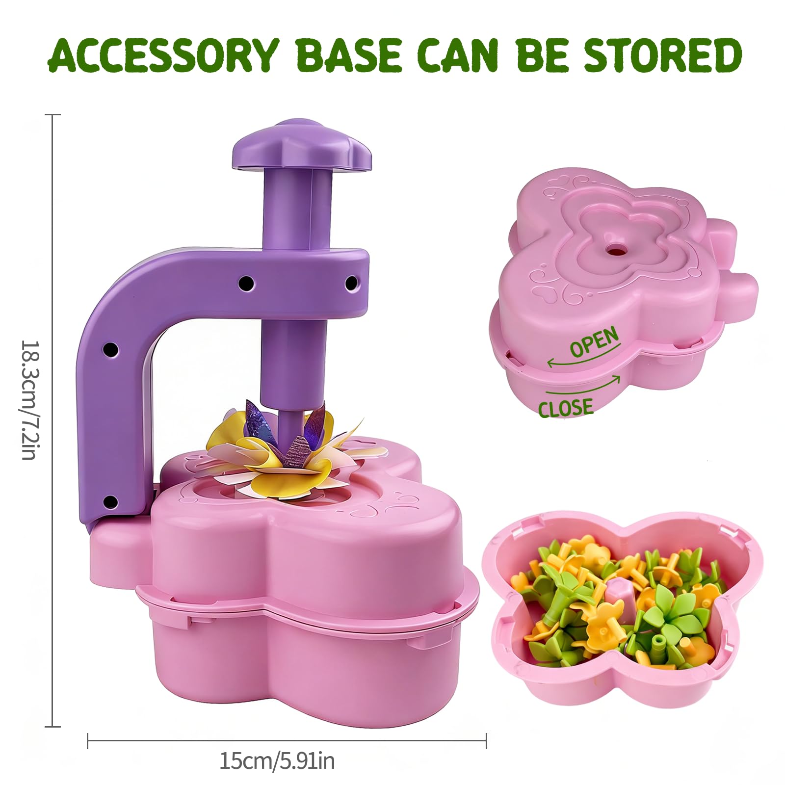 LUMITERRA Kit Création Bouquet de Fleurs DIY, Set de Bricolage avec Machine à Fleurs, Jouet Enfant 3 Ans+