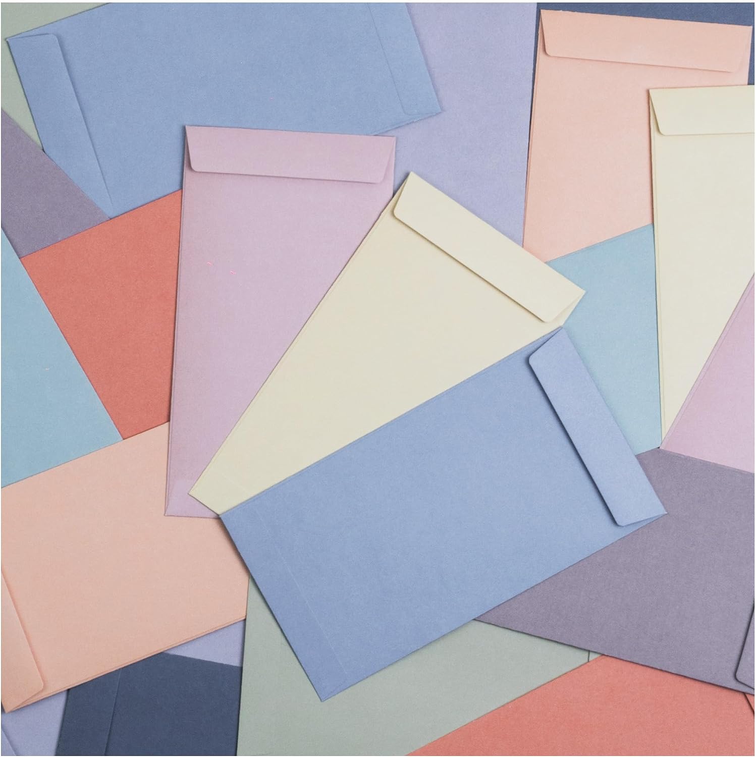 Money Envelopes for Cash, 100-Count Colorful Envelopes for Cash Gifts, Saving Challenges, Coins, Checks, Seeds, Small Items, 3.5 x 6.5 Inches, Whisper Tone Collection, 10 Colors