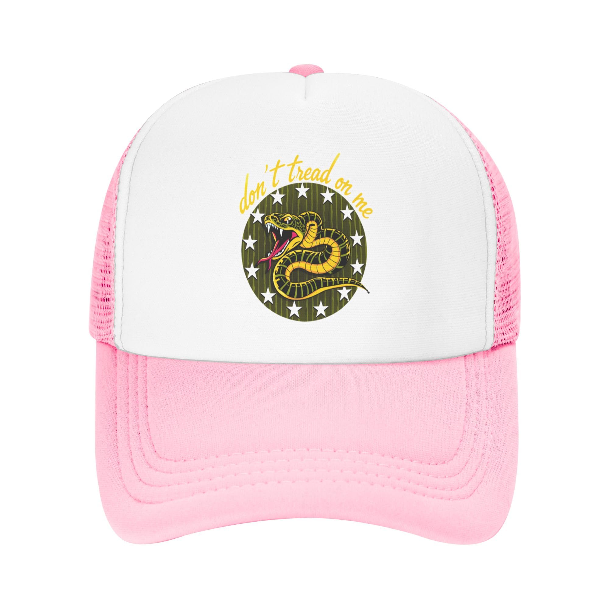 Dont Tread on Me Trucker Hat FDT Resist Baseball Cap Mesh Back Adjustable Hats for Kids - Pink