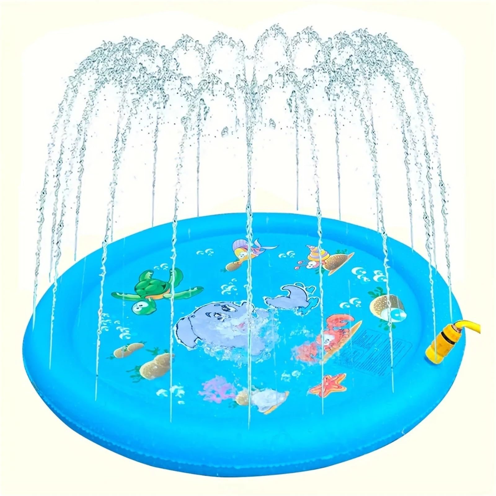Shungong 39.37 Inch Round Splash Pad For Pets And People - Outdoor Sprinkler Pool & Water Play Mat For Summer Fun