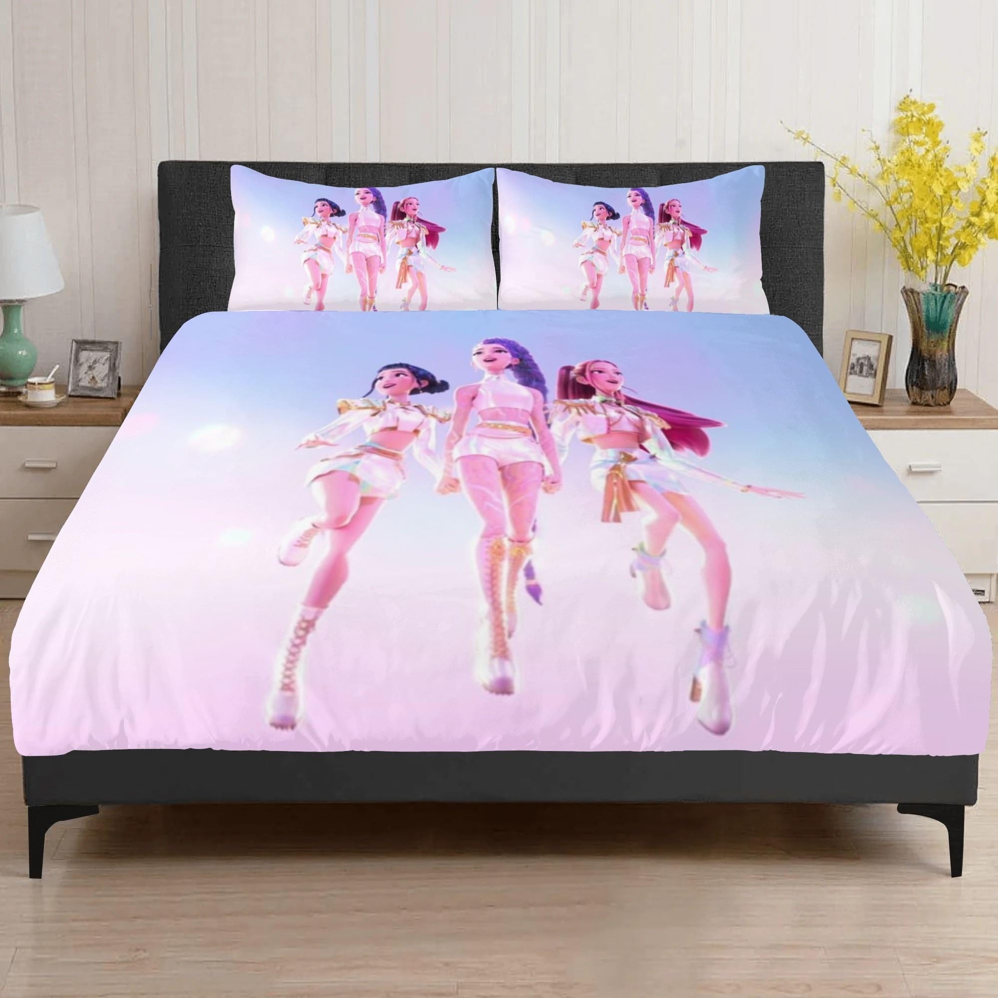 Anime Huntrix Bettwäsche Set 100x135cm - Kinderbettwäsche Mit Kissenbezug 40x60cm