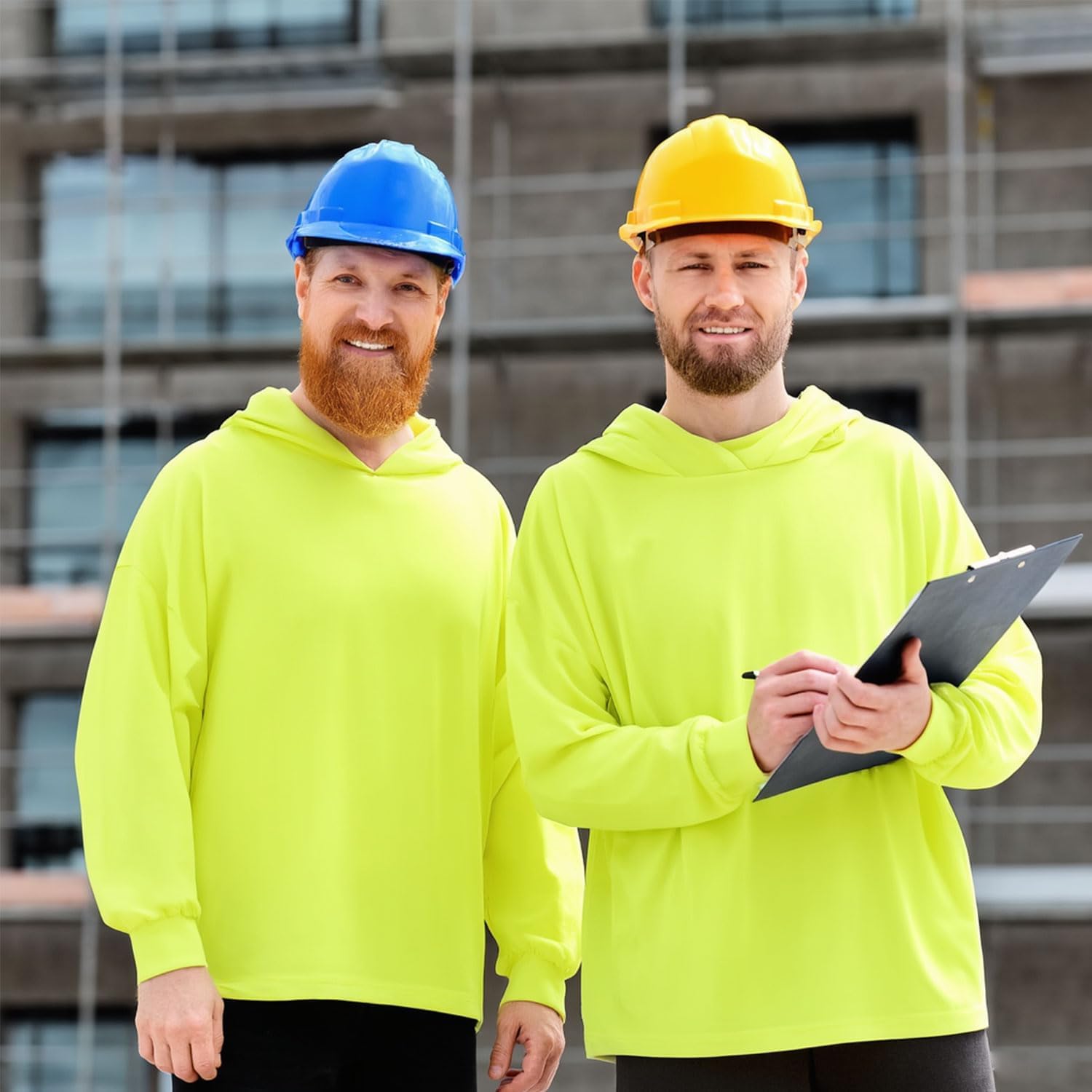 High Visibility Long Sleeve Safety T Shirts for Men Women Thin Lightweight Breathable Tshirts Neon Work Construction Hoodie - Image 7