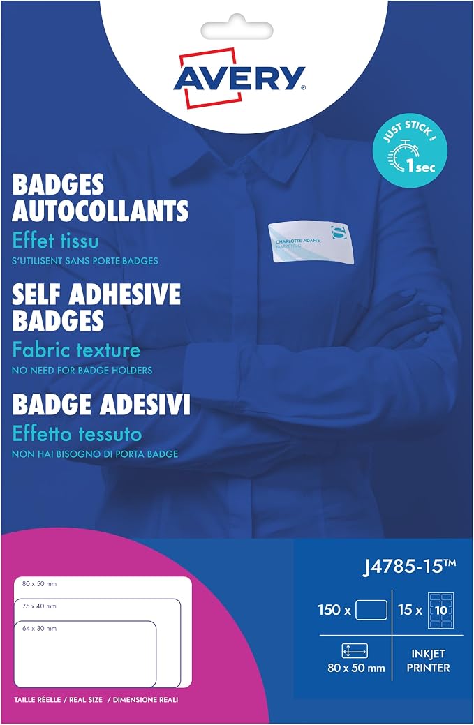 Avery L4782-20 - Insignias imprimibles de acetato de seda personalizables…