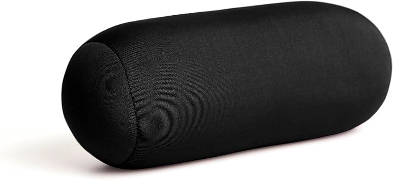 Travel Fanatics Mini Microbead Bolster Pillow 3.5x8 - Small Squishy Travel Support Pillow for Neck, Wrist, Arm and Knee - Black