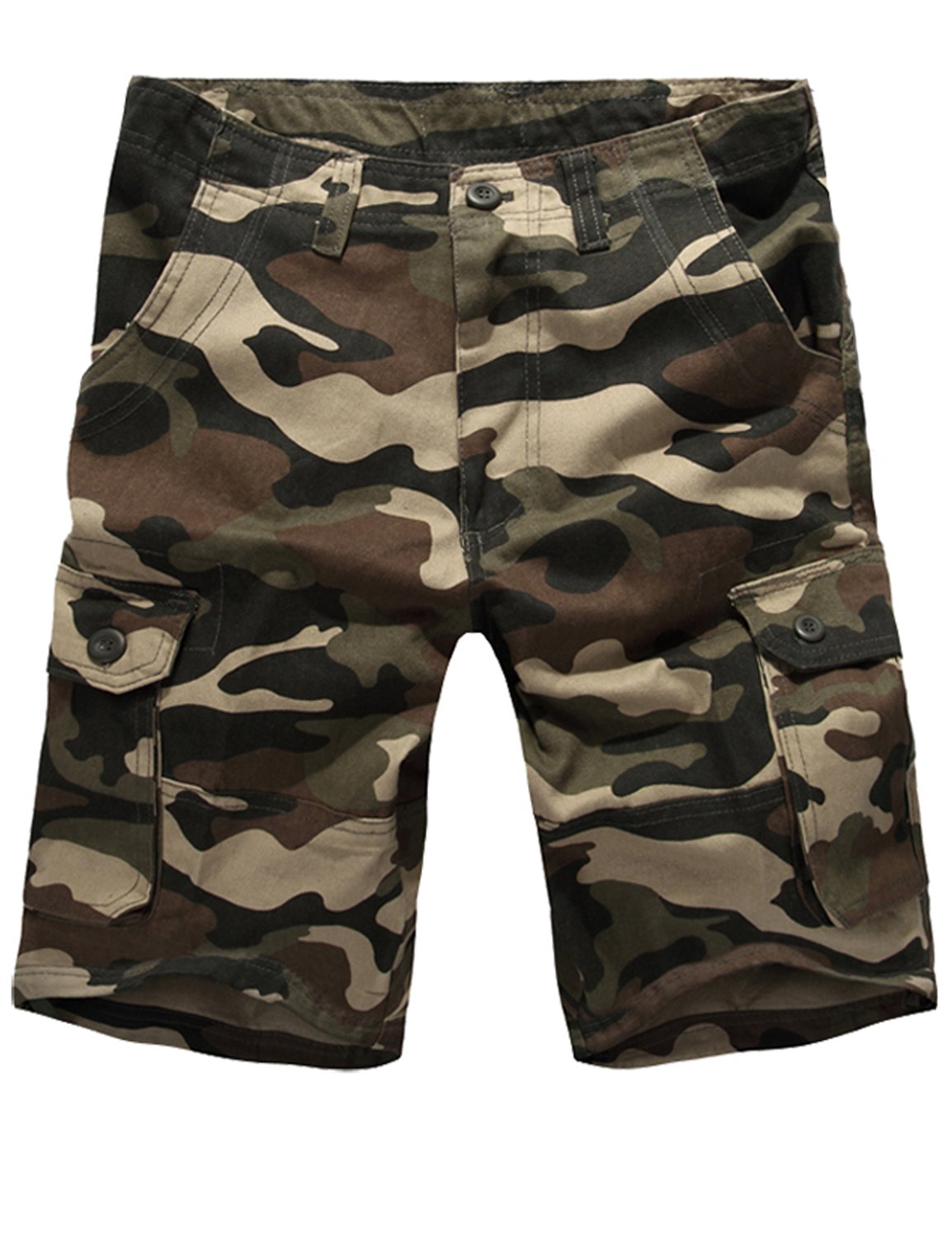 Donyan Men's Cotton Baggy Camouflage Cargo Shorts Army Cargo Sweat Long Shorts