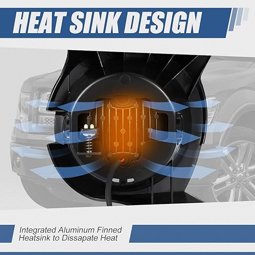 Miniatura 5 de Auto Dynasty Proyector LED de alta potencia, parachoques delantero, luces antiniebla con interruptor y biseles compatibles con Ford F-150 09-14,