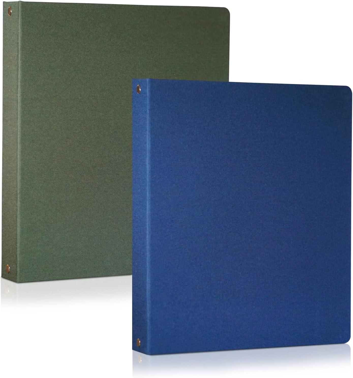 Linen Fabric 3-Ring Binder with Inner Pockets - 10.25\" x 11.5\" (1-Pack) - 1.5\" 3-Hole Punch - Forest Green & Royal Blue - Premium Quality Binder for Work, Home & School