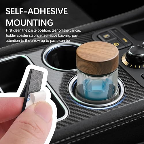 Miniatura 6 de 6 portavasos para automóvil, antivibración, portavasos de silicona antivibración para estabilizador de automóvil con diseño curvo, inserto