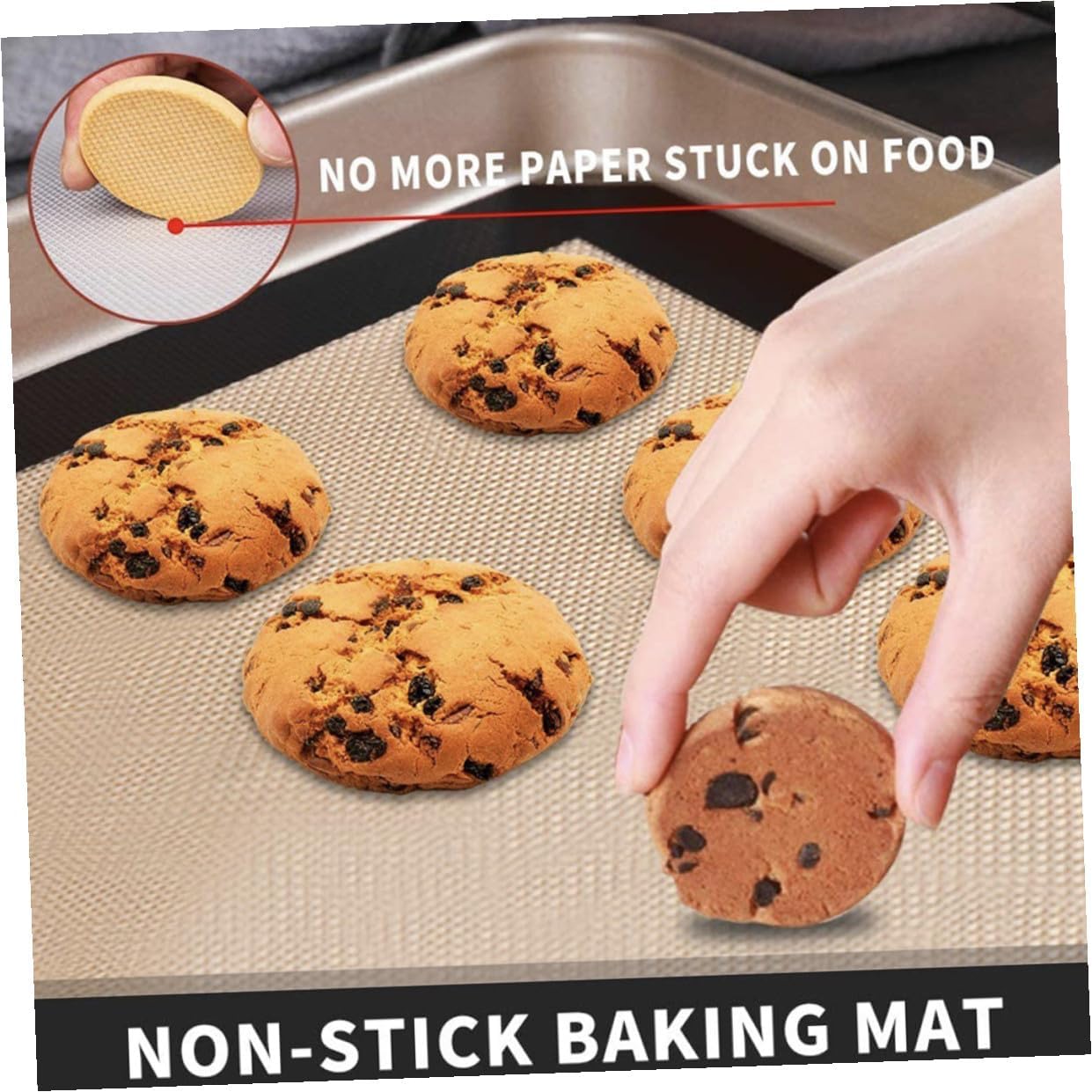 Silicone Baking Mats Non-stick Heat Resistant Cake Baking Mat Set 4pcs 42x29.5cm 30x20cm Black Fiberglass Pastry Sheets for Oven