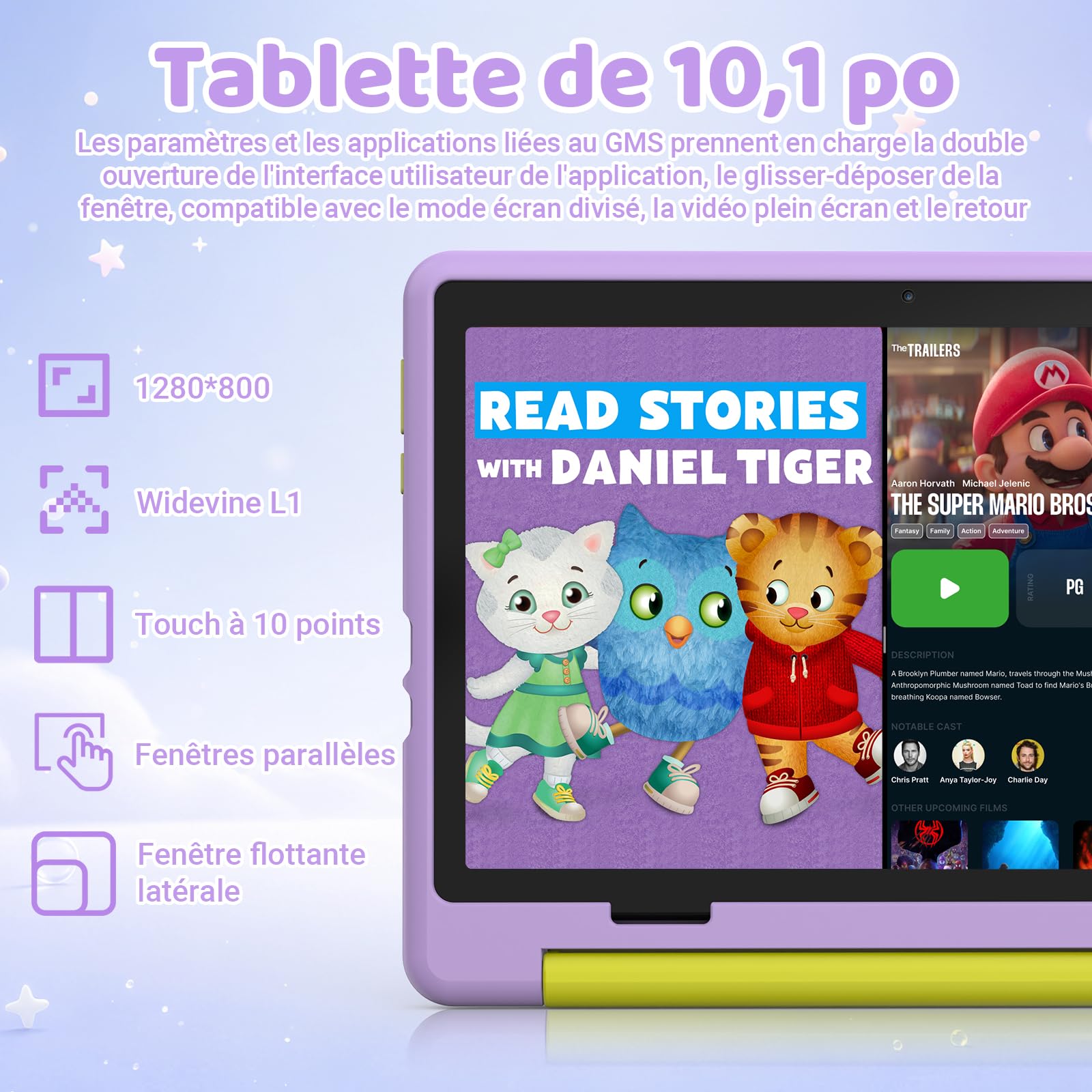 Android 16 Tablet 10 Pollici, 24 GB , Espandibile Modalità Ufficio, Schermo Diviso, 5 MP8 MP, Wifi 6, BT 5.4, Custodia Resistente Ai Bambini, Per Bambini 6000 Mah, 1 TB, 64