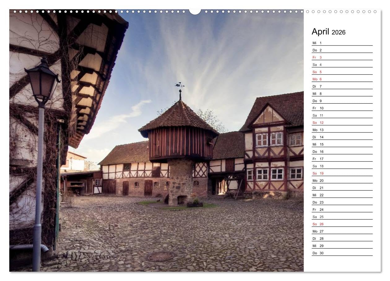 Fachwerkhäuser im Harz (Wandkalender 2026 DIN A2 quer), CALVENDO Monatskalender: Fachwerkhäuser aus dem Harz. Gestaltet wie aus einer anderen Zeit. (CALVENDO Orte)