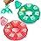 Round Weekly Pill Organizer, Soft-Touch Silicone, Travel Pill Container 7 Day, with 7 Large Compartments, Cute Pill Case with Large Letters and Braille (2 pcs Green Rose)
