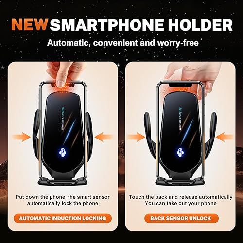 Miniatura 5 de Phone Holders for Your car, Custom fit Nissan Rogue 2016-2020 and Qashqai 2016-2023, Electric Phone Holder, Wireless Charging, Thick case