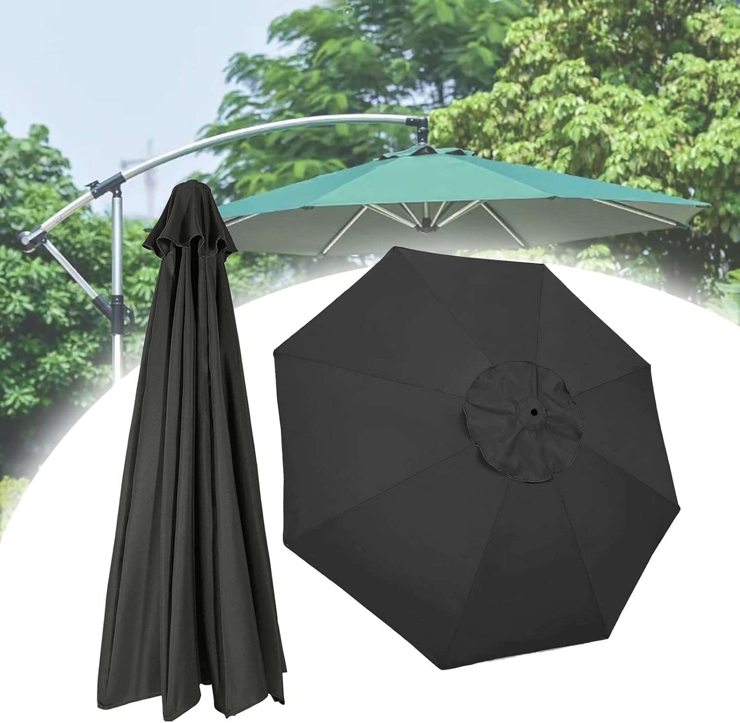 Replacement Parasol Canopy 9ft 10ft 6 Ribs 8 Ribs, Replacement
