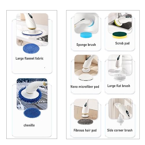 Miniatura 9 de Cepillo giratorio para limpieza de baño, cepillo eléctrico de limpieza giratoria, máquina de limpieza eléctrica para piso de pared, limpiador de