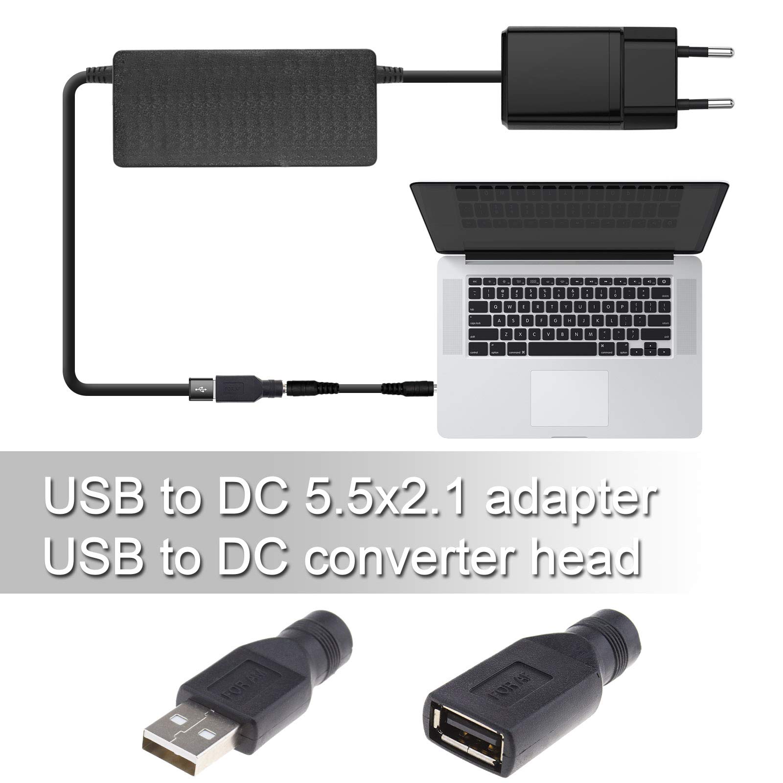 Presa Usb 12v JENOR - Cavo Adattatore Di Alimentazione CC, Da Connettore Femmina A Connettore Micro USB Maschio, Dimensioni: 5,5 Mm X 2,1 Mm, Con Rivestimento Impermeabile Adattatore Apple Pencil