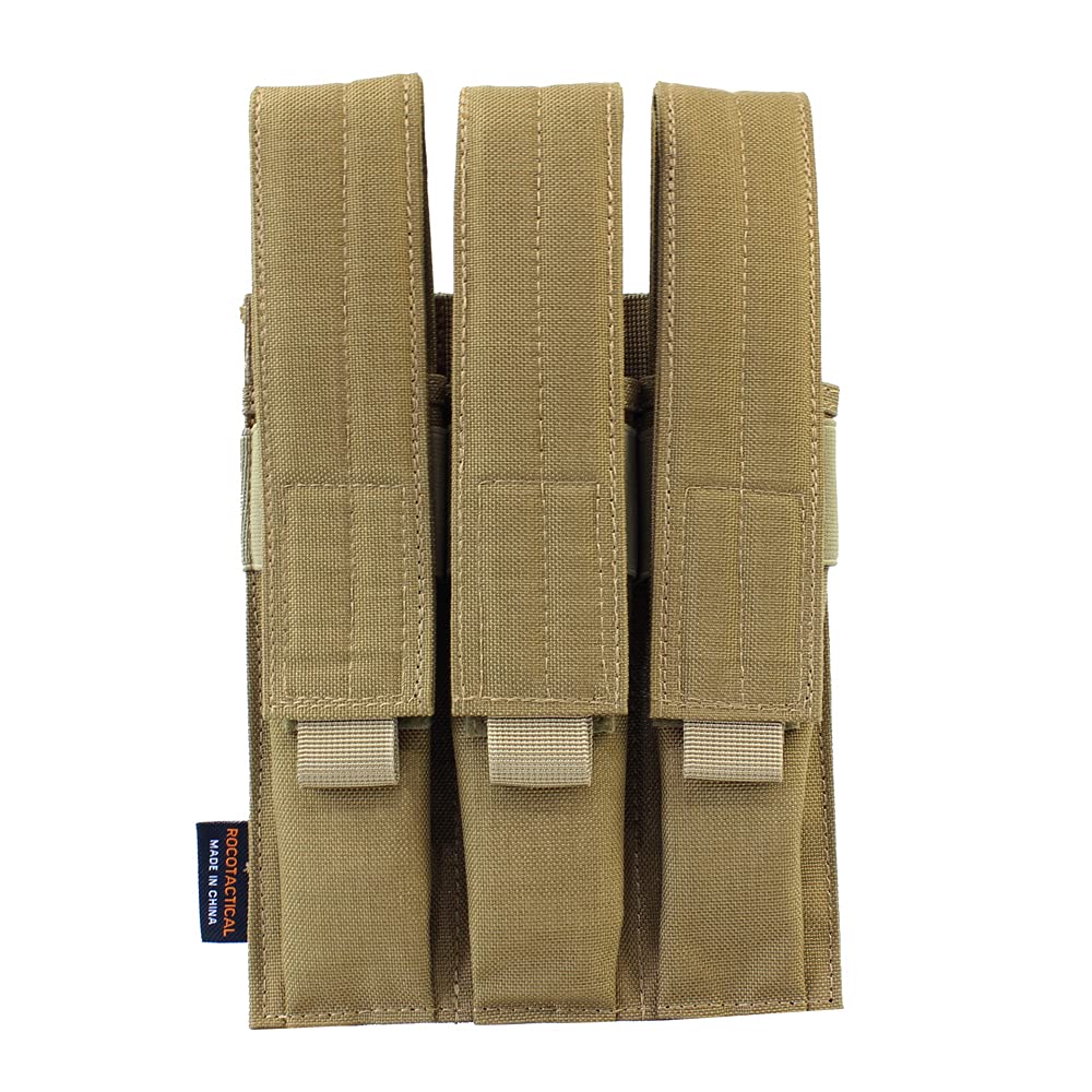 ROCOTACTICAL Tactical Molle Magazine Pouch, Open Top, Kriss Tactical Triple Mag Pouch, Molle Triple Tactical Mag Pouch