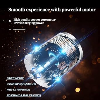 Kunray 72V 3000W 電動ブラシレスDCモーター 電動スクーター用 6700RPM | 温度センサー付き高速モーター、ゴーカート、ダートバイク、ライトATVアップグレードDIY用、フットブラケットなしのモーター。