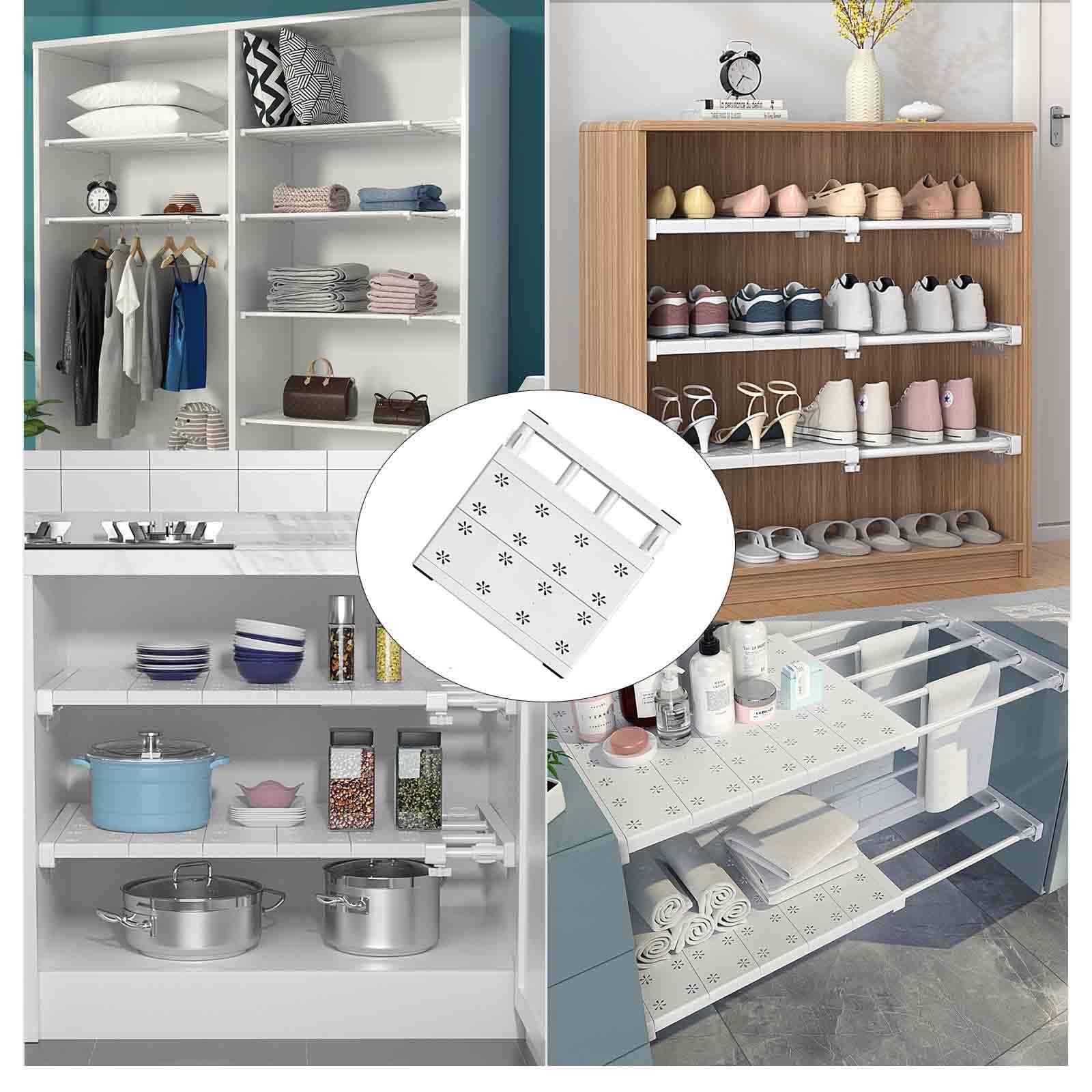 Scaffali regolabili per armadio, espandibili, senza trapano, per cucina e bagno Cabi (larghezza 24 cm di lunghezza x 60-100 cm)