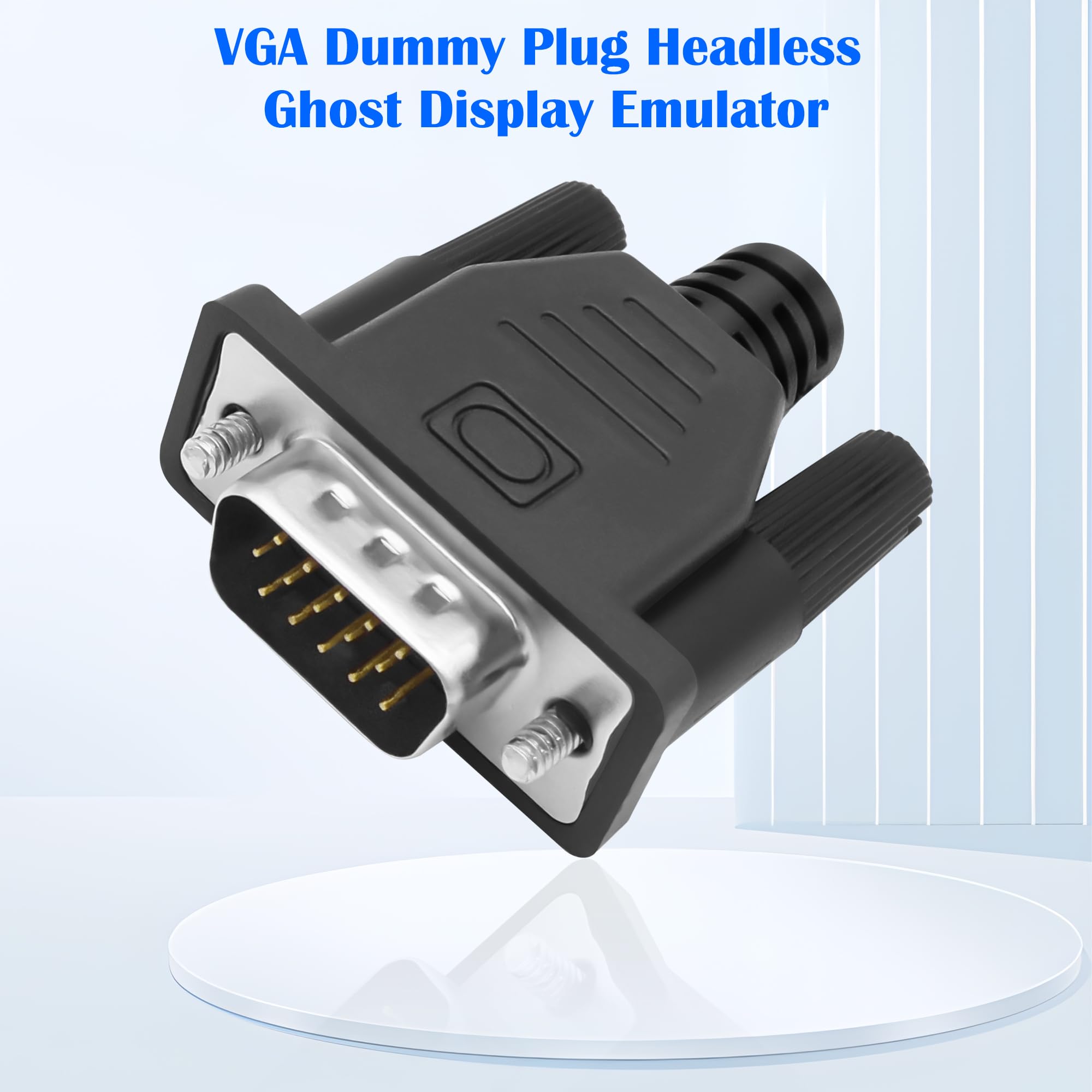 MEIRIYFA VGA Dummy Plug senza testa Ghost Display Emulatore, VGA Virtual Display RGB Monitor Dummy Plug senza testa Ghost Display Emulatore 1920x1080P@60Hz (2 Pack)