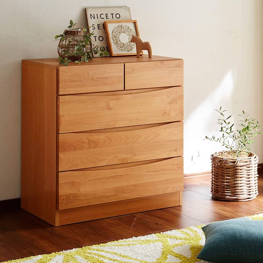 ベルメゾン　アルダー材　チェスト 天然木アルダー材でつくった書類チェスト（キャビネット