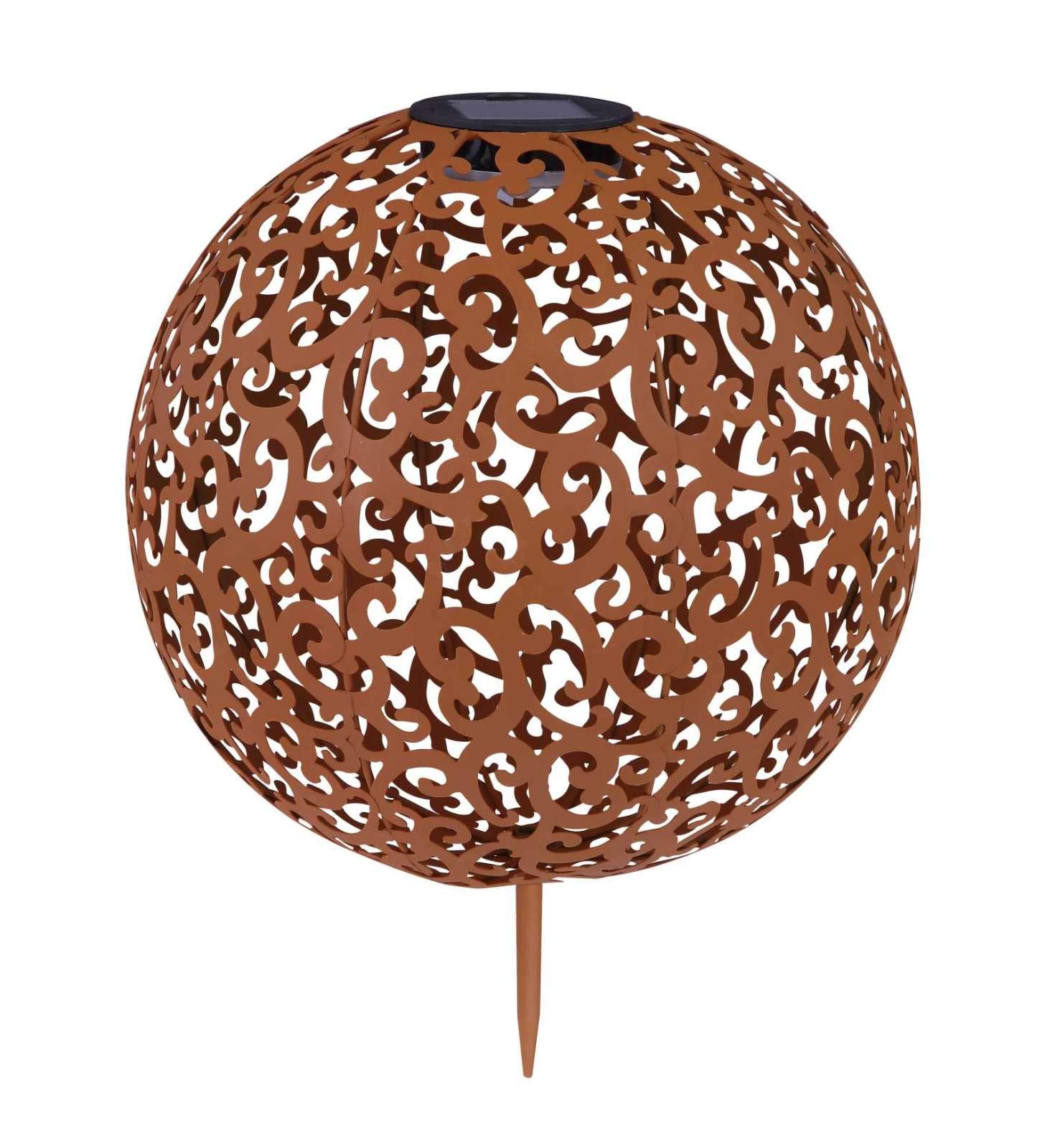 Globo - Lampada solare in metallo, 0,12 W, colore: Ruggine
