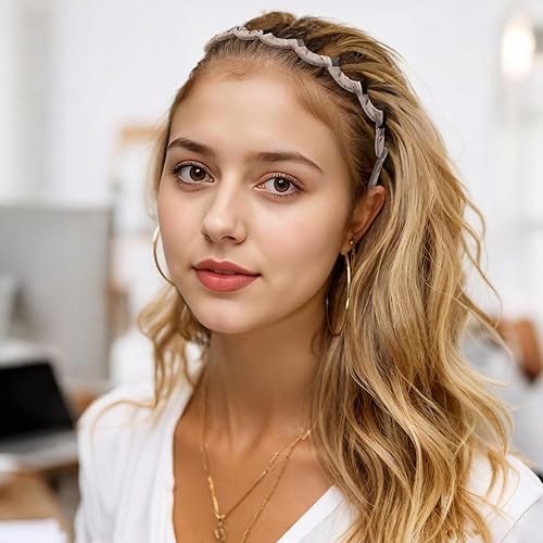 Miniatura 4 de Auseibeely 6 diademas en zigzag para mujer, diadema ondulada antideslizante con dientes, diadema de plástico en forma de U para niñas, adolescentes