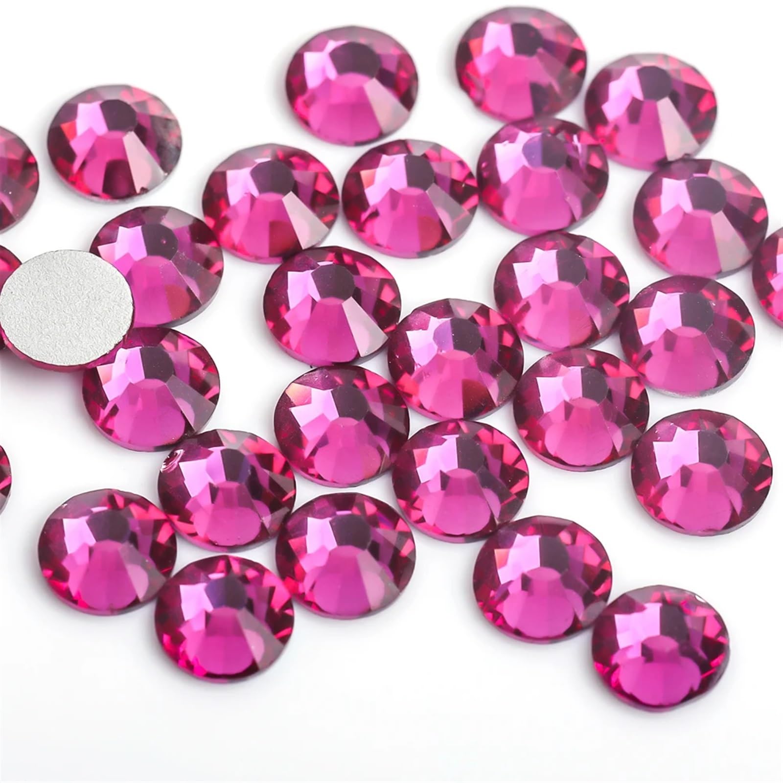 Strass per nail art SS3-SS30, colore rosso scuro chiaro, per nail art (oro rosa arcobaleno, SS16, 1440 pezzi) fucsia SS16, 1440 pezzi