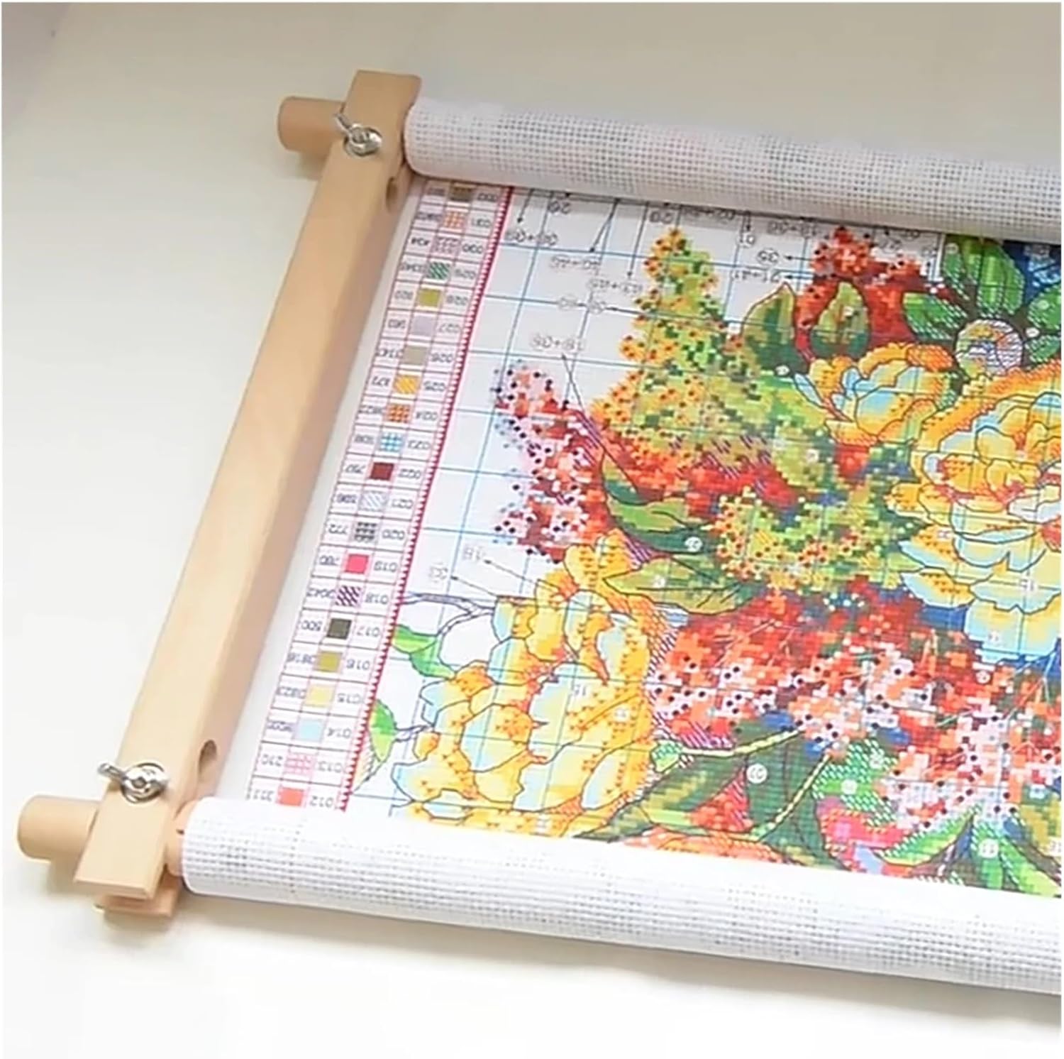 Embroidery Frame Stand Adjustable Needlepoint Scroll Frame Stand for Embroidery Hoop Quilting Stitching Crafts