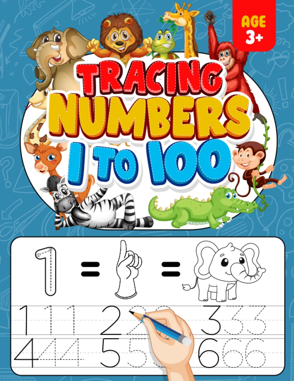 Tracing Numbers 1-100 For Preschool & Kindergarten: 123 Number tracing & handwriting practice workbook for kids age 3-5,Tracing number up to 100,Trace Counting Numbers.