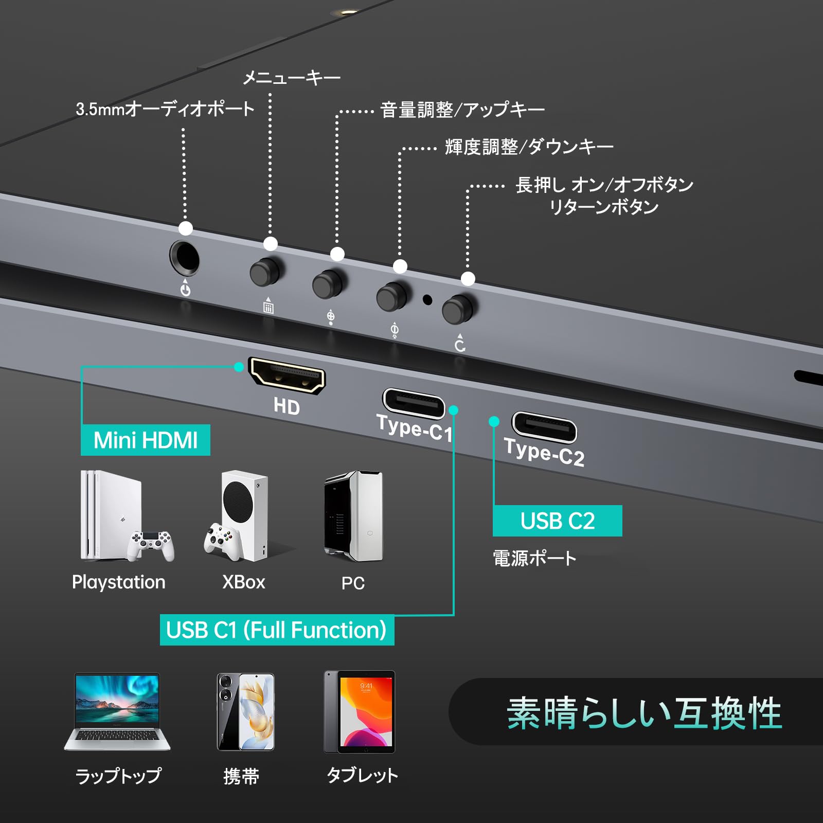 Amazon.co.jp: MT-VIKI モバイルモニター 18.5インチ モバイル