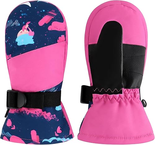 Duoyeree Guantes impermeables para niños con forro polar para niños y niñas invierno nieve y esquí gruesos aislados para clima frío