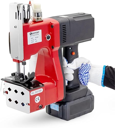 Miniatura 8 de Máquina de cierre de bolsa de batería Máquina de embalaje portátil inalámbrica para bolsas de arpillera, lona, sacos de alimentación, bolsas de