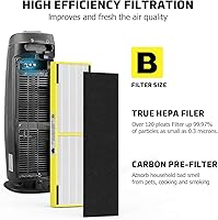 Vista 4 de Paquete de 2 filtros de repuesto HEPA FLT4825 B compatibles con purificador de aire Guardian AC4825 AC4300 AC4800 AC4900 AC4850, paquete de 2