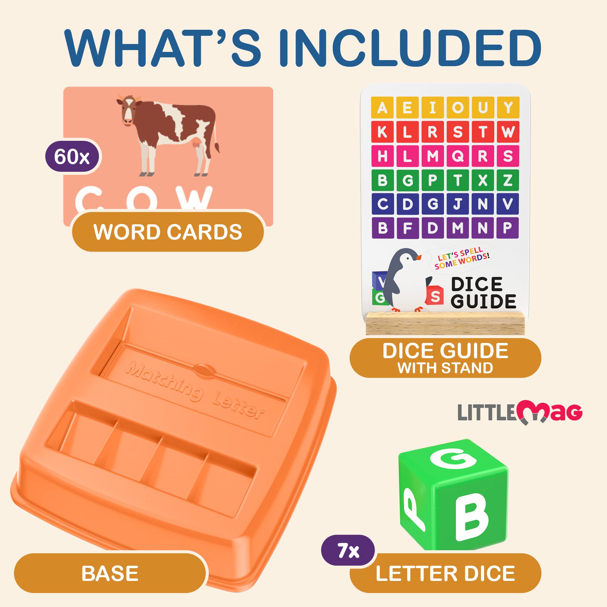 Matching Letter Game for Kids - Sight Read, Word Matching, Alphabet Letters - Fun and Educational Learning Toys for Toddler, Preschool, Kindergarten - Reading and Spelling Games for Kids Ages 4-8 - Image 5