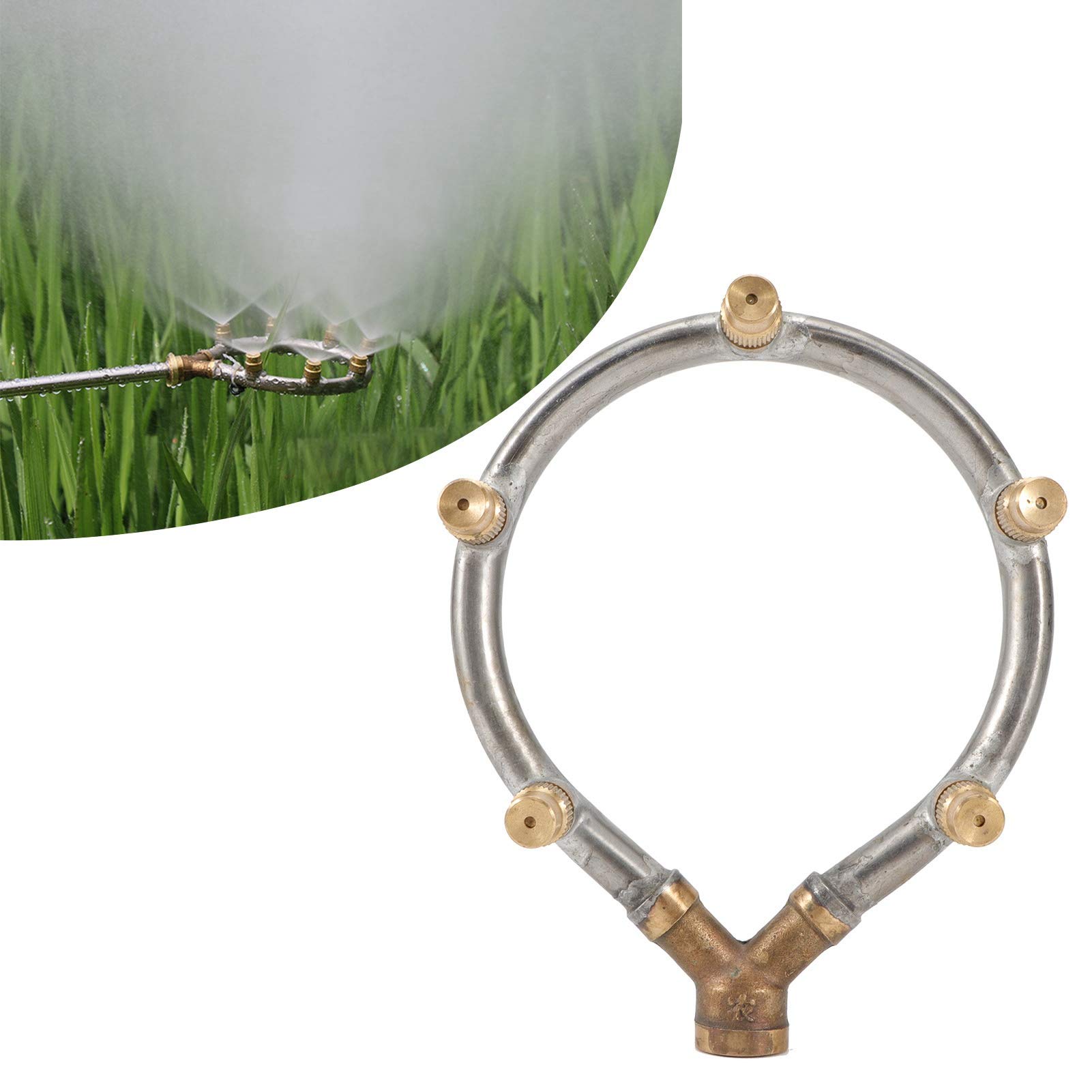 WGFOIP Garden Irrigation Misting Nozzle, 5 Head Nozzle Adjustable Atomizing Irrigation Sprayer for Garden Watering - Image 4