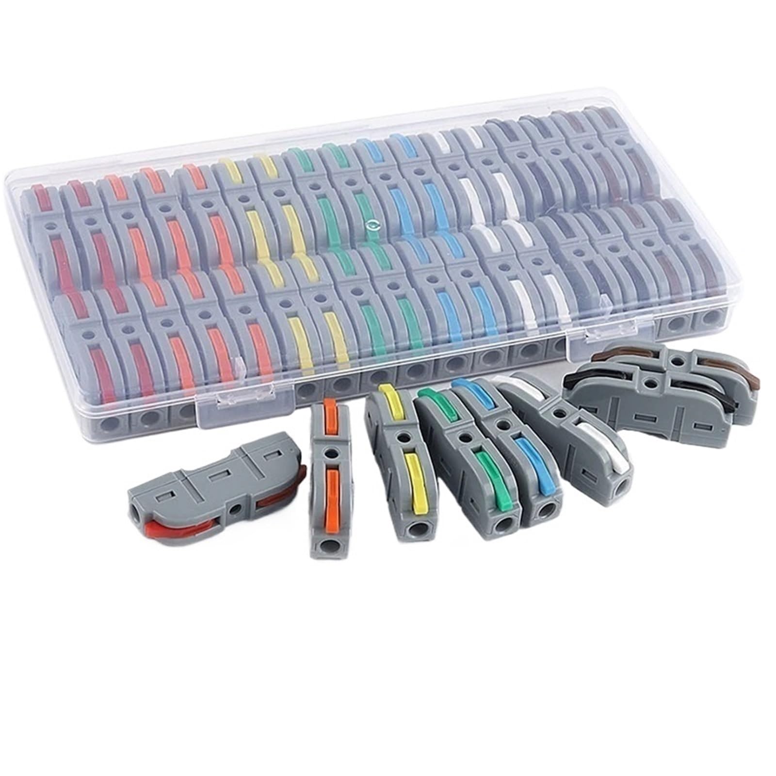 DIY GO 34PCS Connettori a leva da 1 a 1, terminali di giunzione elettrici in linea 28-12 AWG(34PCS T-OBLY)