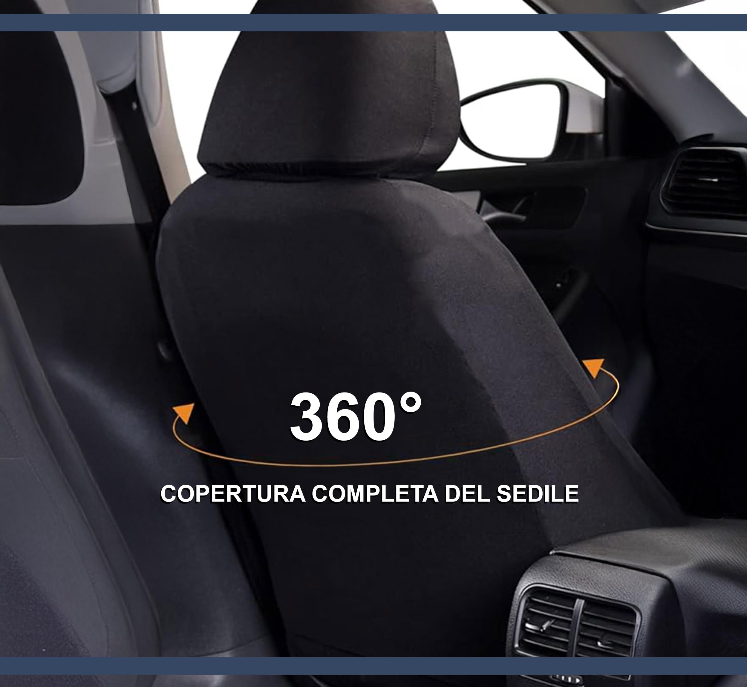 Auto Accessori Lupex | Coprisedili Auto Compatibili con Panda dal 2012 a oggi, Made in Italy, Protezioni Sedili Anteriore e Posteriore in Policotone (Grigio Scuro - Nero, Schienale Posteriore Intero)