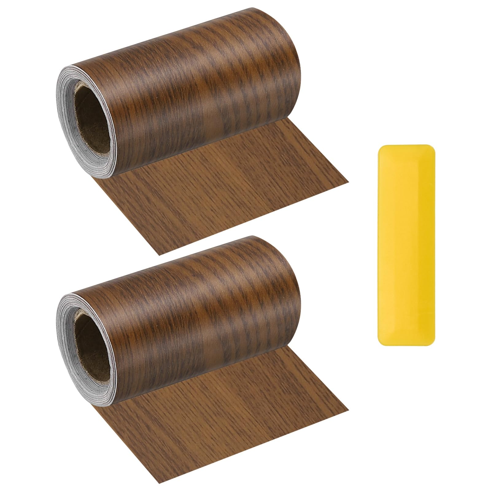 sourcing map Wood Grain Repair Tape with Scraper 10cm x 5m,Teak