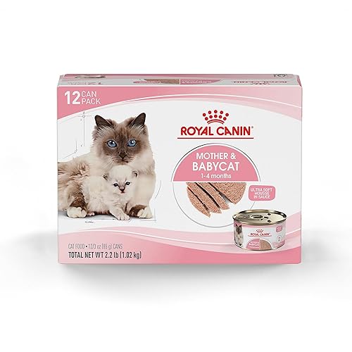 Royal Canin Feline Health Nutrition Mother & Babycat Queen Ultra Soft Mousse in Sauce Cat Food, 3 oz (Pack of 12) - Chicken - 3 Ounce (Pack of 12)
