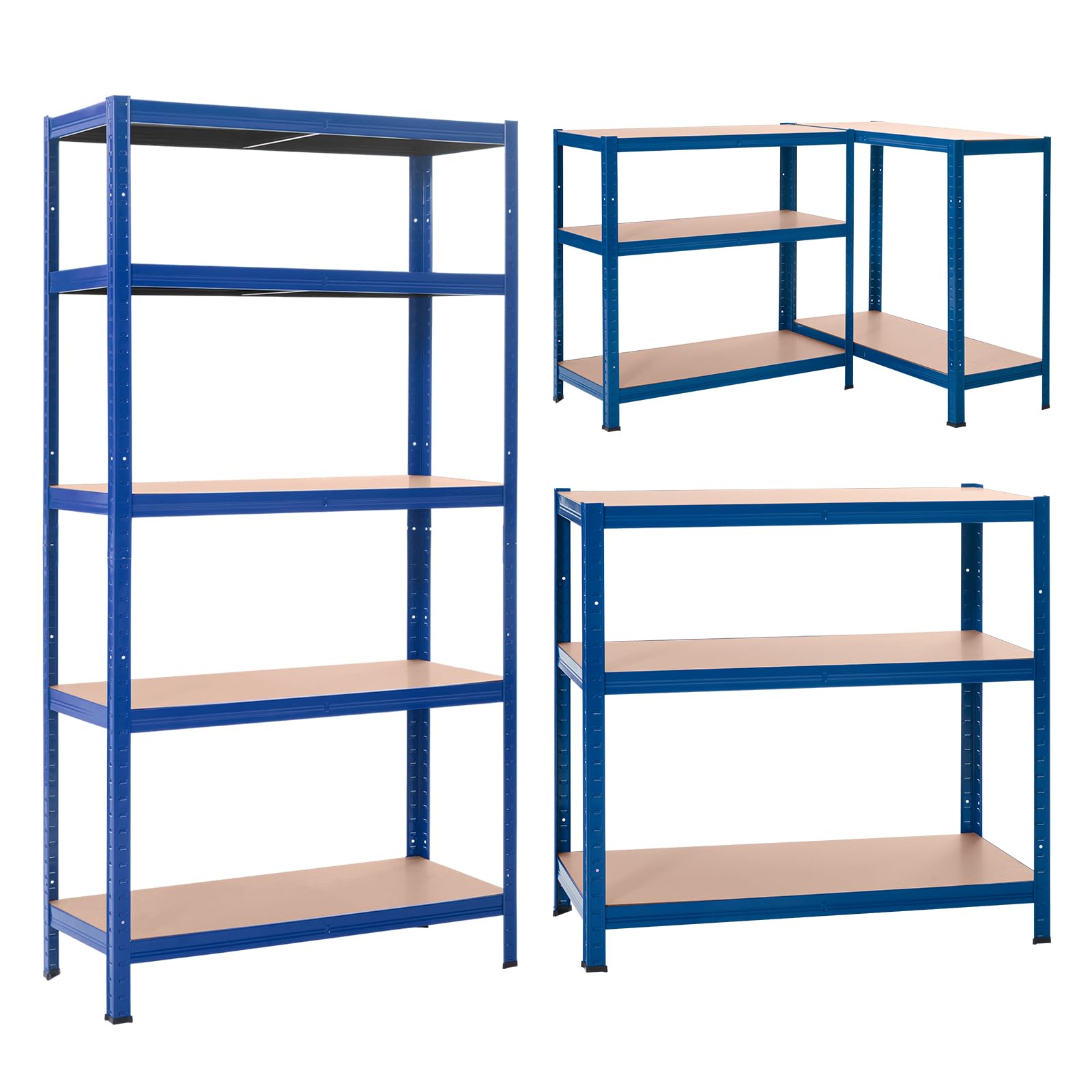 M.J COMFY-LIFE 180 x 90 x 40cm 5-Tier Heavy-Duty Shelving Units, Steel Shelving Units for Storage, Boltless Assembly, Load Capacity 875 kg (Blue)