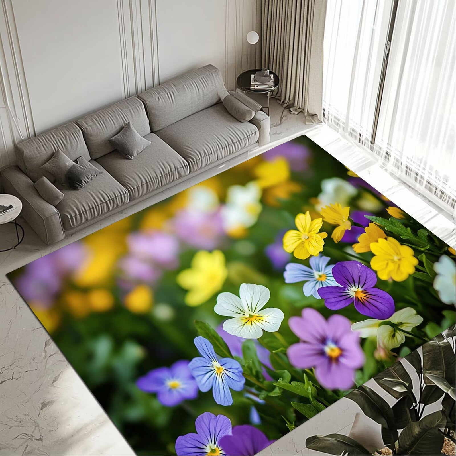 Tapis de décoration intérieure Flowers pour couloir et cuisine