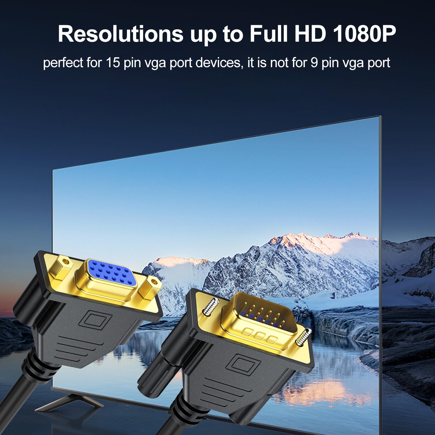 Cavo VGA 1.8m Maschio-Maschio Con Filtri Ferrite - Per Monitor, Proiettori, HDTV - Foto 9